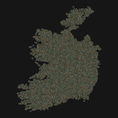 İrlanda Silüeti Resmedilmiş Desen Çizimi