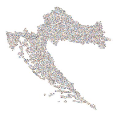 Hırvatistan Silüeti Resmedilmiş Desen Çizimi