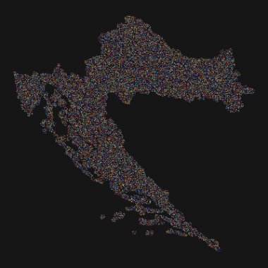 Hırvatistan Silüeti Resmedilmiş Desen Çizimi