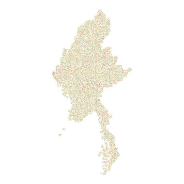 Myanmar Silueti Pikselli desen çizimi