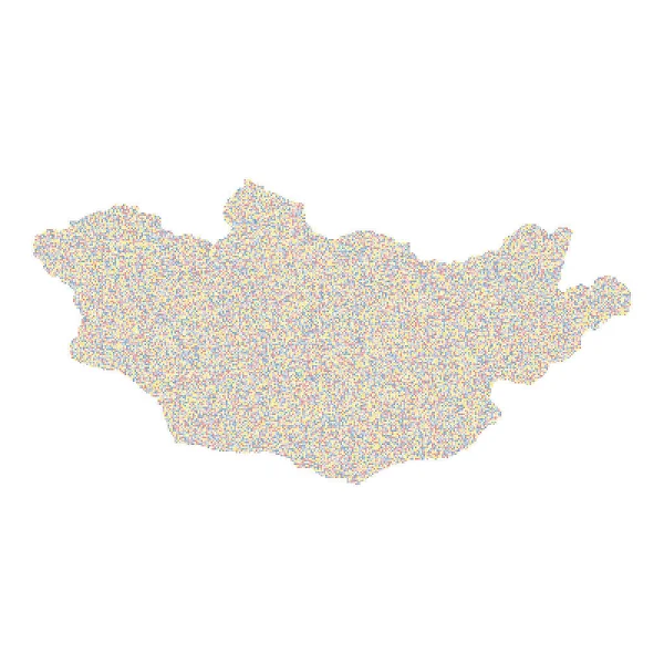 Mongolia Silueta Ilustración Patrón Pixelado — Vector de stock