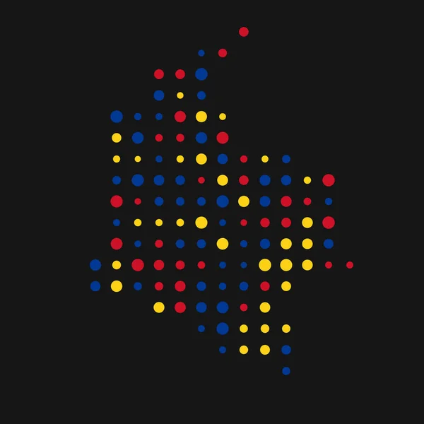 Kolumbie Silueta Pixelated Pattern Illustration — Stockový vektor