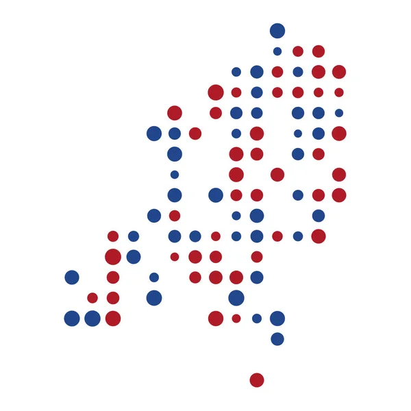Nizozemsko Silueta Pixelated Pattern Illustration — Stockový vektor