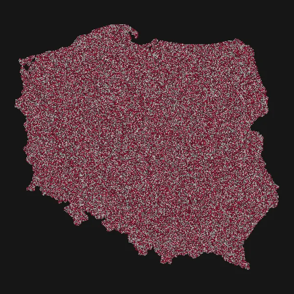 Polônia Silhueta Pixelado Ilustração Padrão — Vetor de Stock