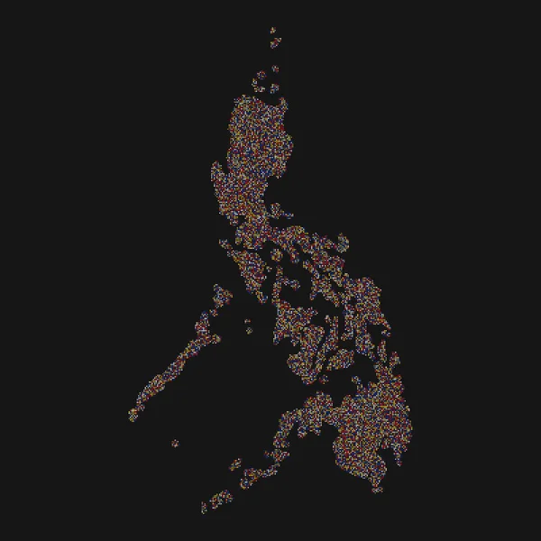 Philippines Silhouette Pixelated Pattern Illustration — Stock Vector