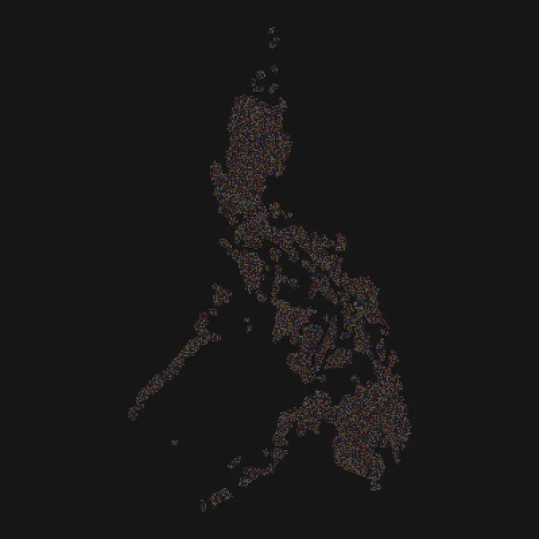 Filippinerna Silhuett Pixelated Mönster Illustration — Stock vektor