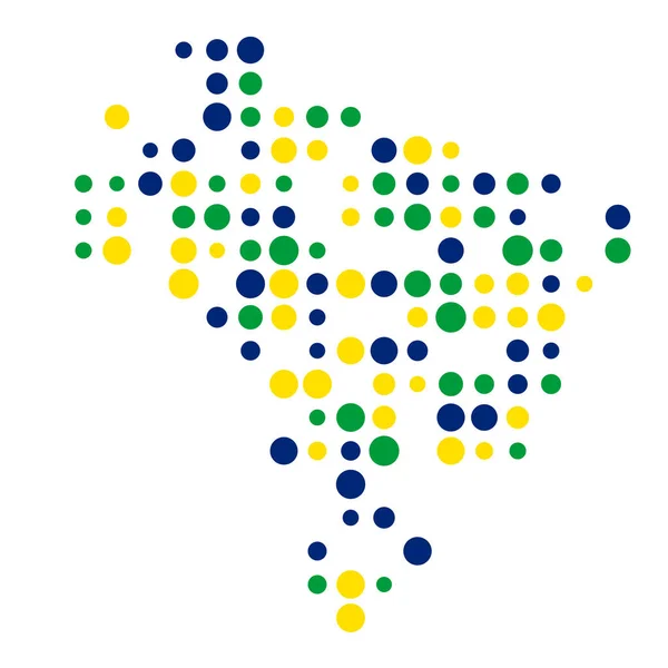 Brésil Silhouette Illustration Motif Pixellisé — Image vectorielle