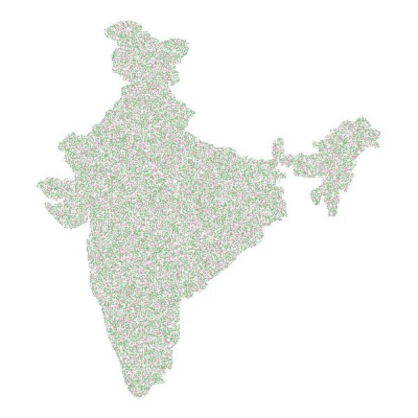 India Silhouet Pixelvormige Patroon Illustratie — Stockvector