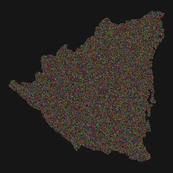 Nicaragua Silhouet Pixelvormige Patroon Illustratie — Stockvector