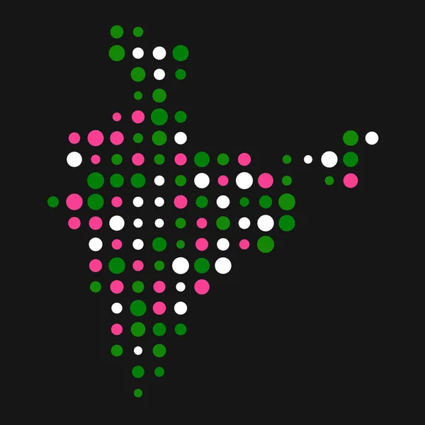 India Silhouet Pixelvormige Patroon Illustratie — Stockvector