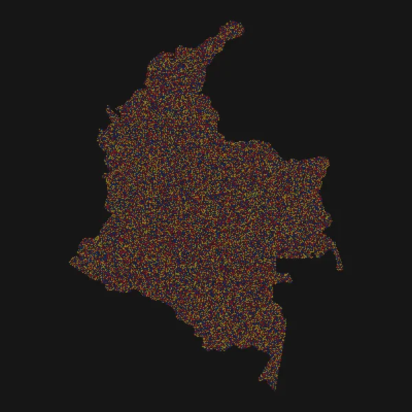Colombia Silhouet Pixelvormige Patroon Illustratie — Stockvector