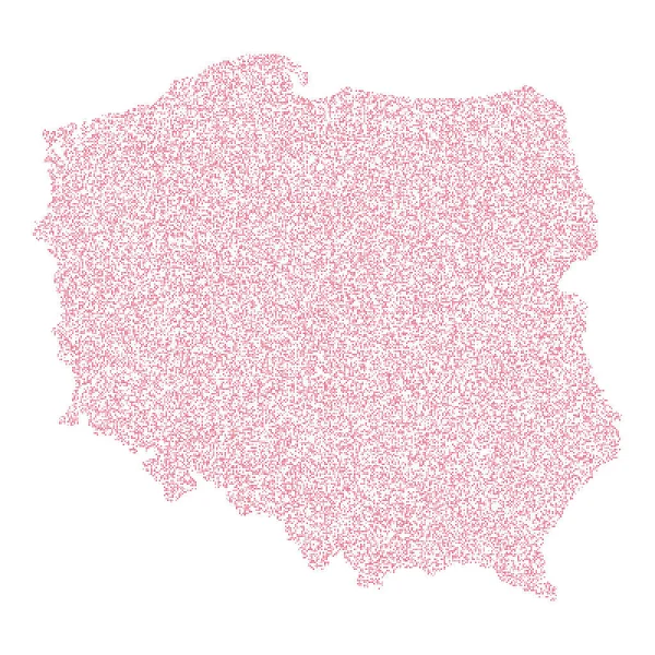 Polsko Silueta Pixelated Pattern Illustration — Stockový vektor