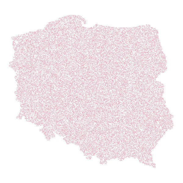 Polonia Silhouette Illustrazione Modello Pixelated — Vettoriale Stock