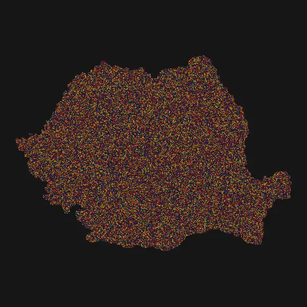 Rumunsko Silueta Pixelated Pattern Illustration — Stockový vektor