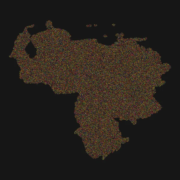 Venezuela Silhouet Pixelvormige Patroon Illustratie — Stockvector