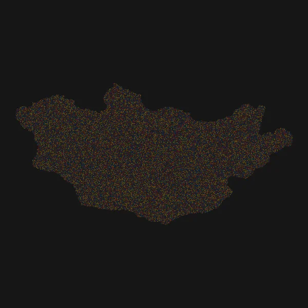 Mongolië Silhouet Pixelvormige Patroon Illustratie — Stockvector