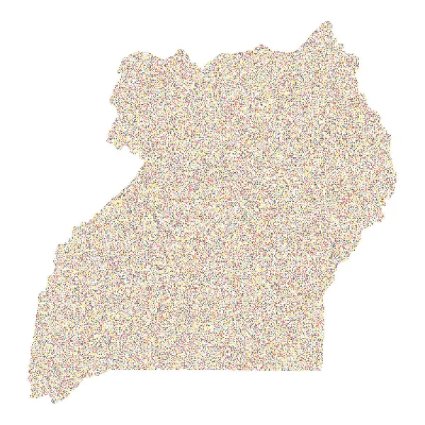 Uganda Silhouette Ilustración Patrones Pixelados — Archivo Imágenes Vectoriales