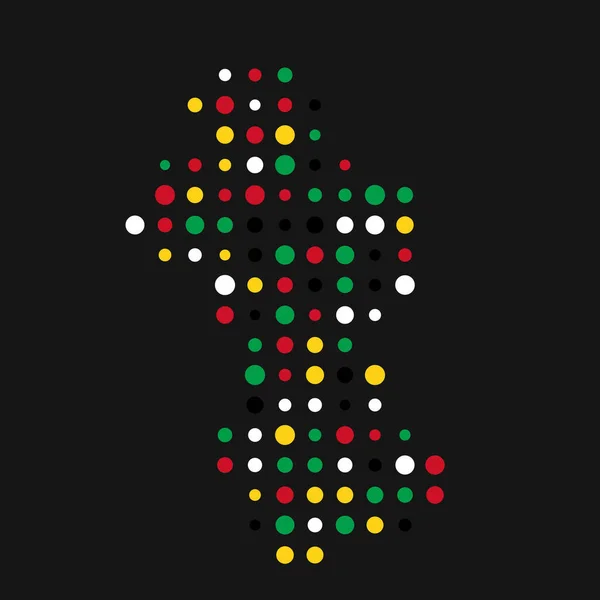 Guyana Silhouette Pixelated Pattern Illustration — Stock Vector