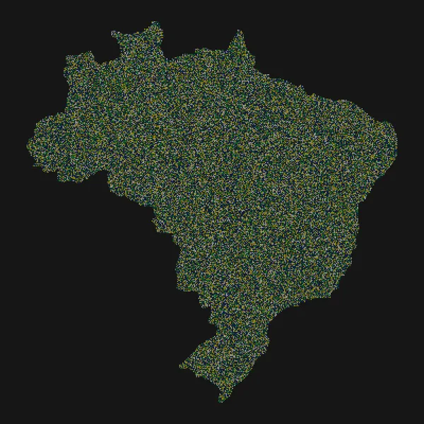 ブラジルシルエットピクセル化パターンイラスト — ストックベクタ