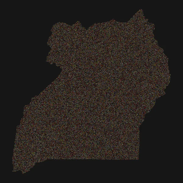 Uganda Silhouette Pixelated Pattern Illustration — Stock Vector