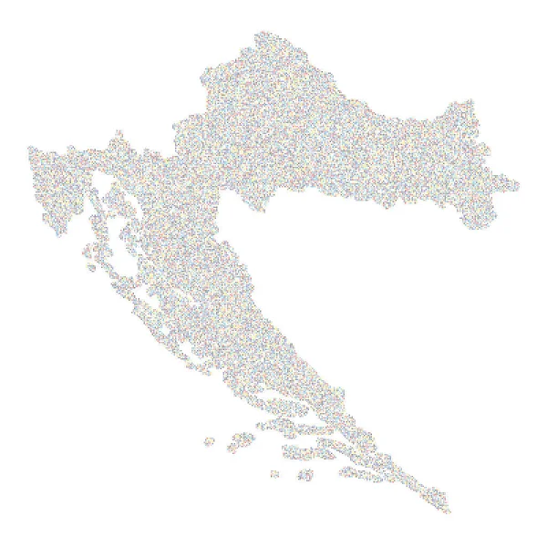 クロアチアシルエットピクセル化パターンイラスト — ストックベクタ
