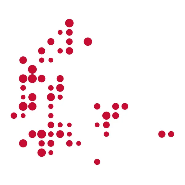 Danmark Silhuett Pixelated Mönster Illustration — Stock vektor