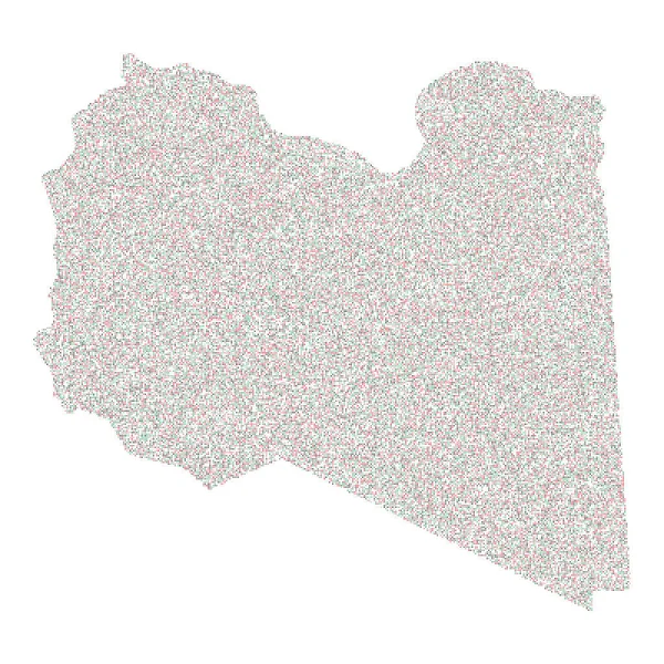 Libyen Silhuett Pixelated Mönster Illustration — Stock vektor