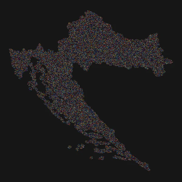 Kroatië Silhouet Pixelvormige Patroon Illustratie — Stockvector