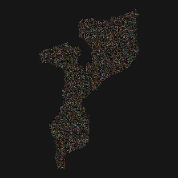 Mozambik Silueta Pixelated Pattern Illustration — Stockový vektor