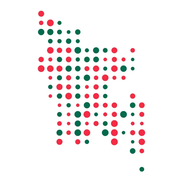 Bangladesh Silhouette Pixelated Pattern Illustration — Stock Vector