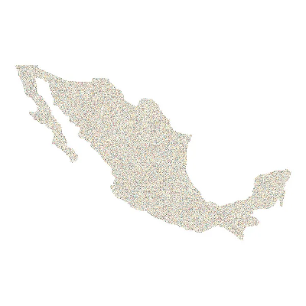 México Silhouette Ilustración Patrones Pixelados — Vector de stock