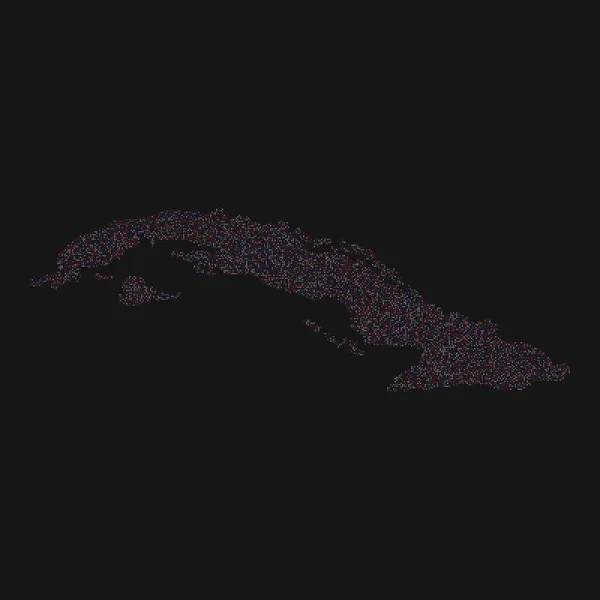 Cuba Silhueta Pixelado Ilustração Padrão — Vetor de Stock
