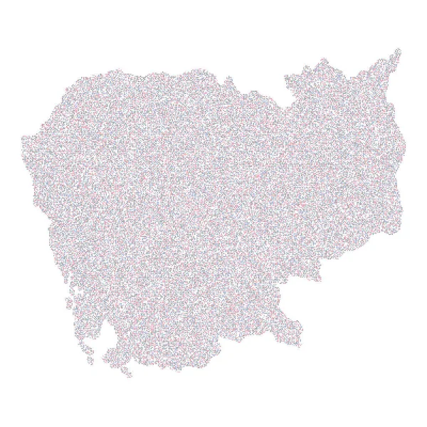 Cambodia Silhouette Pixelated Pattern Illustration — Stock Vector