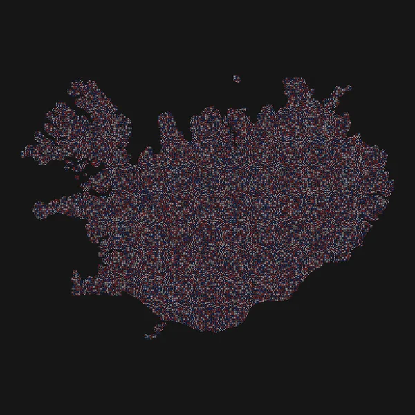 Island Silhuett Pixelated Mönster Illustration — Stock vektor