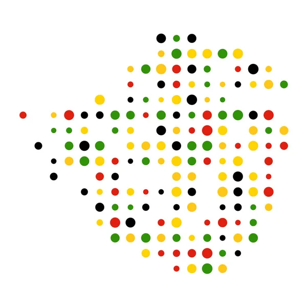 Zimbabwe Silhouet Gepixelde Patroon Illustratie — Stockvector