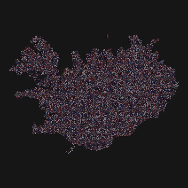 Islandia Silueta Pixelated Patrón Ilustración — Archivo Imágenes Vectoriales
