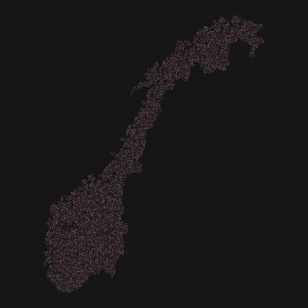 Norwegen Silhouette Verpixelte Musterillustration — Stockvektor