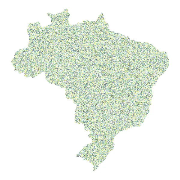 Brezilya Silüeti Pikselleştirilmiş Desen Çizimi — Stok Vektör