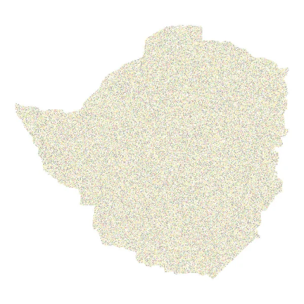 Zimbabwe Silueti Pikselli Desen Çizimi — Stok Vektör