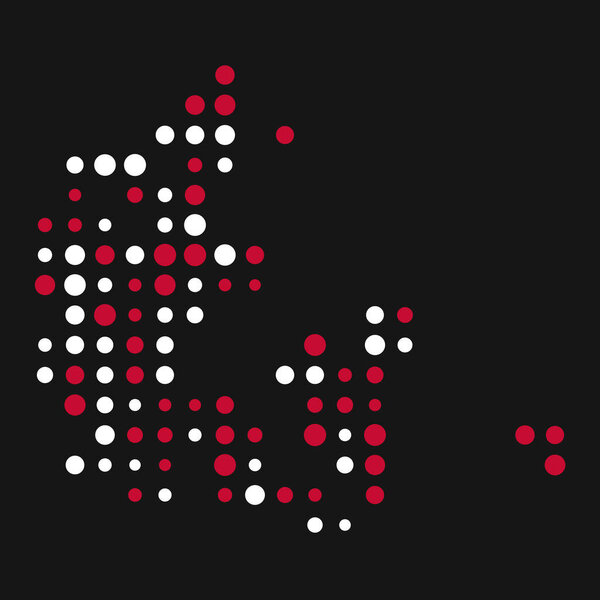Denmark Silhouette Pixelated pattern illustration