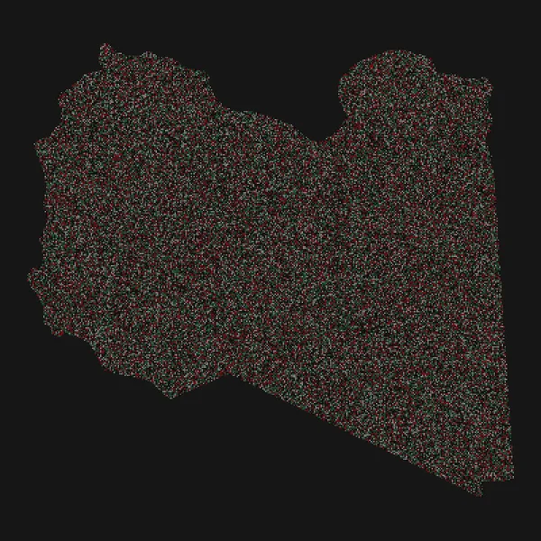 Libia Silhouette Illustrazione Modello Pixelated — Vettoriale Stock