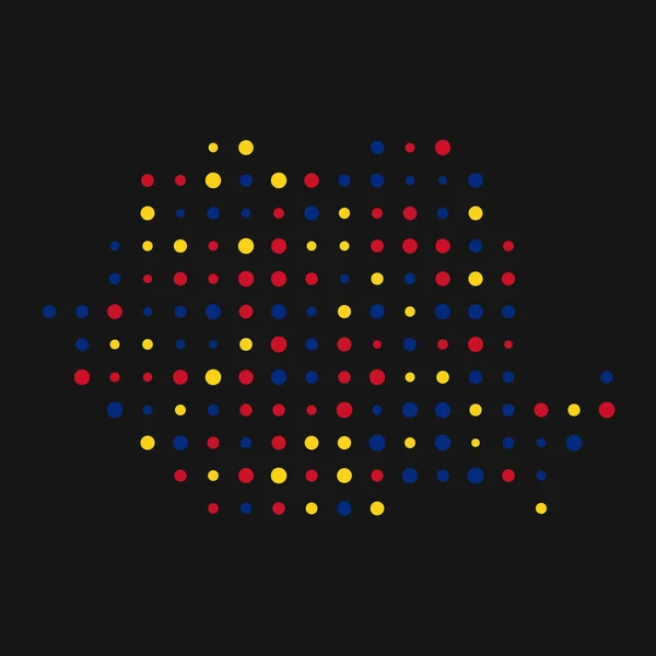 Rumunsko Silueta Pixelated Pattern Illustration — Stockový vektor