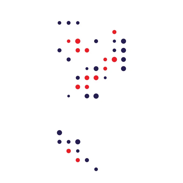 Thailand Silhouet Pixelvormige Patroon Illustratie — Stockvector