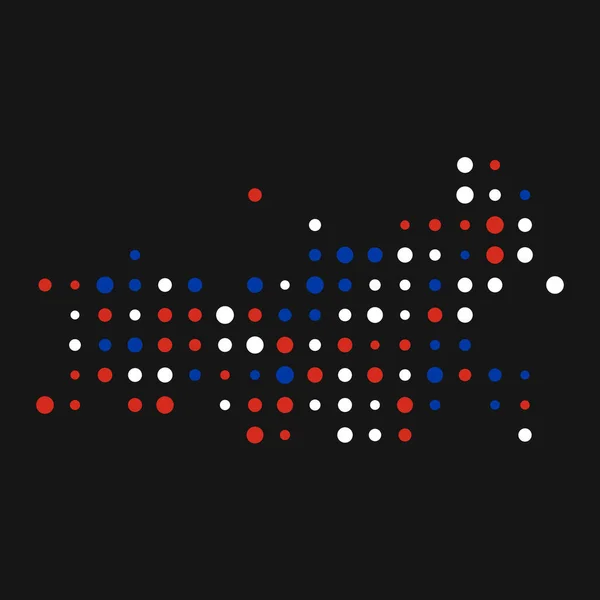 Rusland Silhouet Pixelvormige Patroon Illustratie — Stockvector