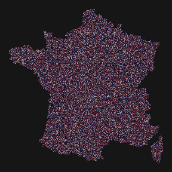 Francia Silueta Pixelated Patrón Ilustración — Archivo Imágenes Vectoriales