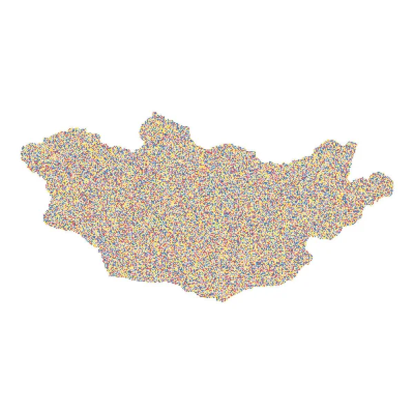 Mongolie Silhouette Illustration Motif Pixellisé — Image vectorielle