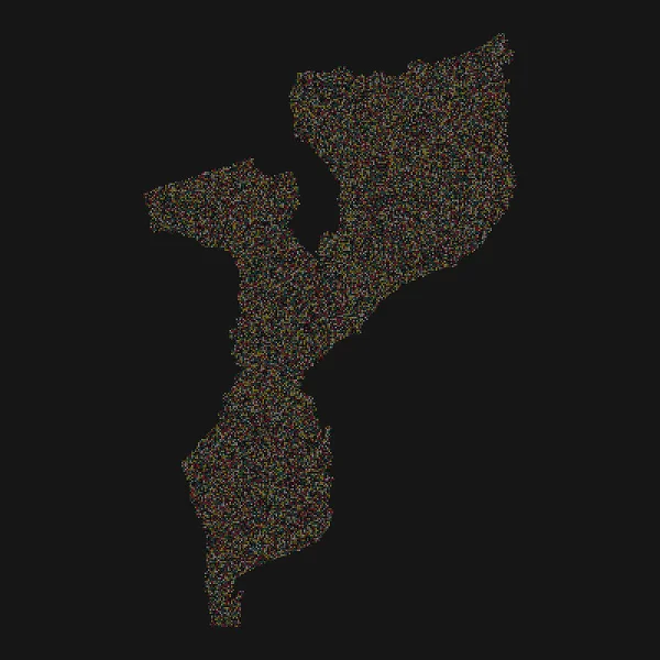 Mozambique Silhouette Ilustración Patrones Pixelados — Vector de stock