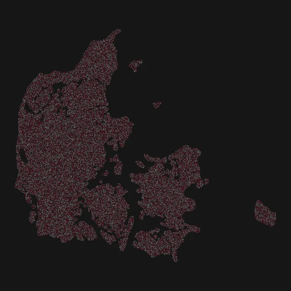 Dinamarca Silhouette Ilustración Patrones Pixelados — Vector de stock