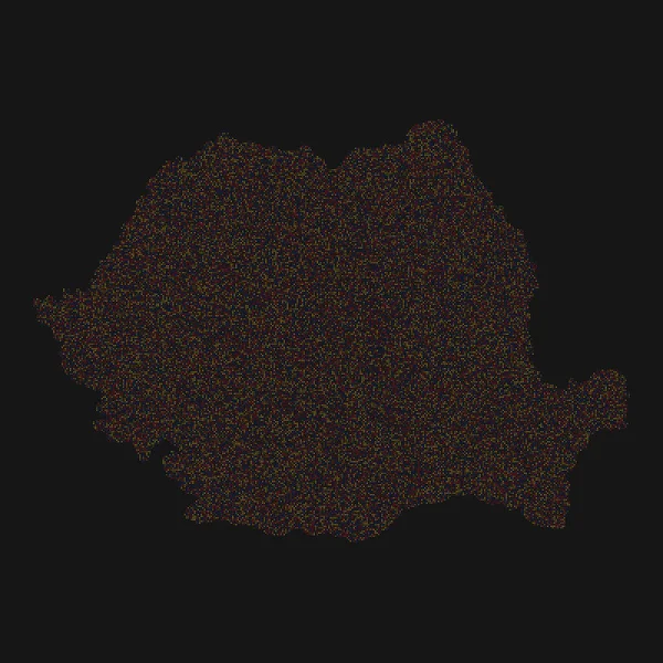Románia Silhouette Pixelated Minta Illusztráció — Stock Vector