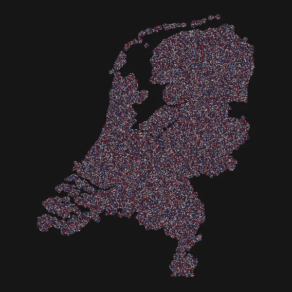 オランダシルエットピクセル化パターンイラスト — ストックベクタ